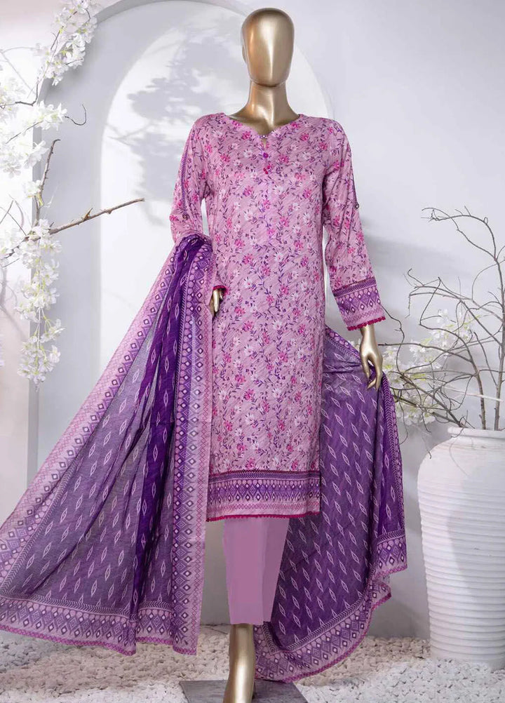 Hz Textiles Printed Lawn Suit Unstitched 3 Piece HZ24PL PPC-201 - Summer Collection