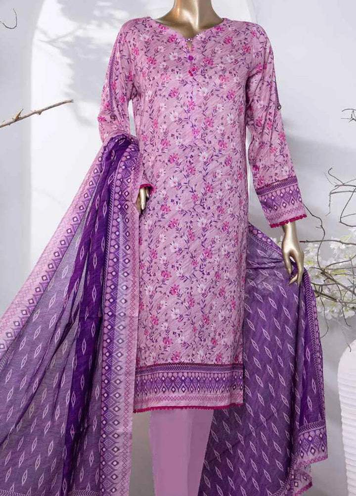Hz Textiles Printed Lawn Suit Unstitched 3 Piece HZ24PL PPC-201 - Summer Collection
