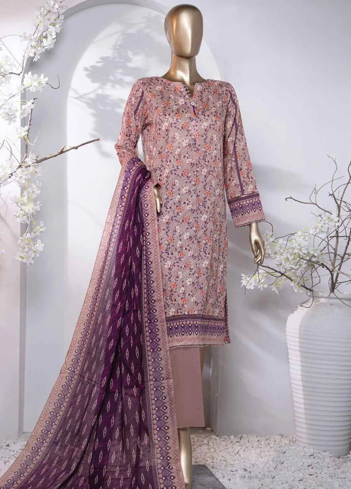 Hz Textiles Printed Lawn Suit Unstitched 3 Piece HZ24PL PPC-202 - Summer Collection