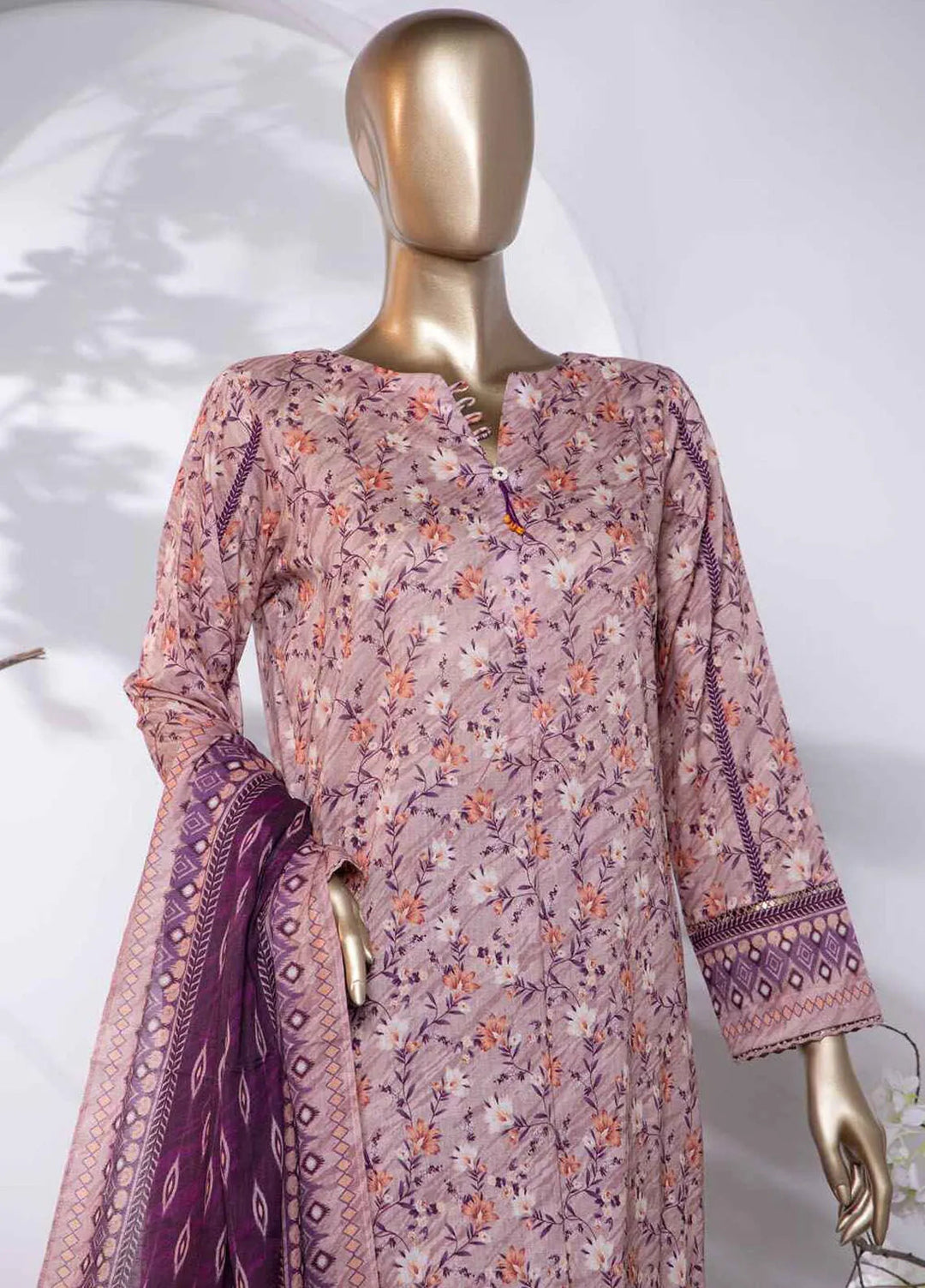 Hz Textiles Printed Lawn Suit Unstitched 3 Piece HZ24PL PPC-202 - Summer Collection