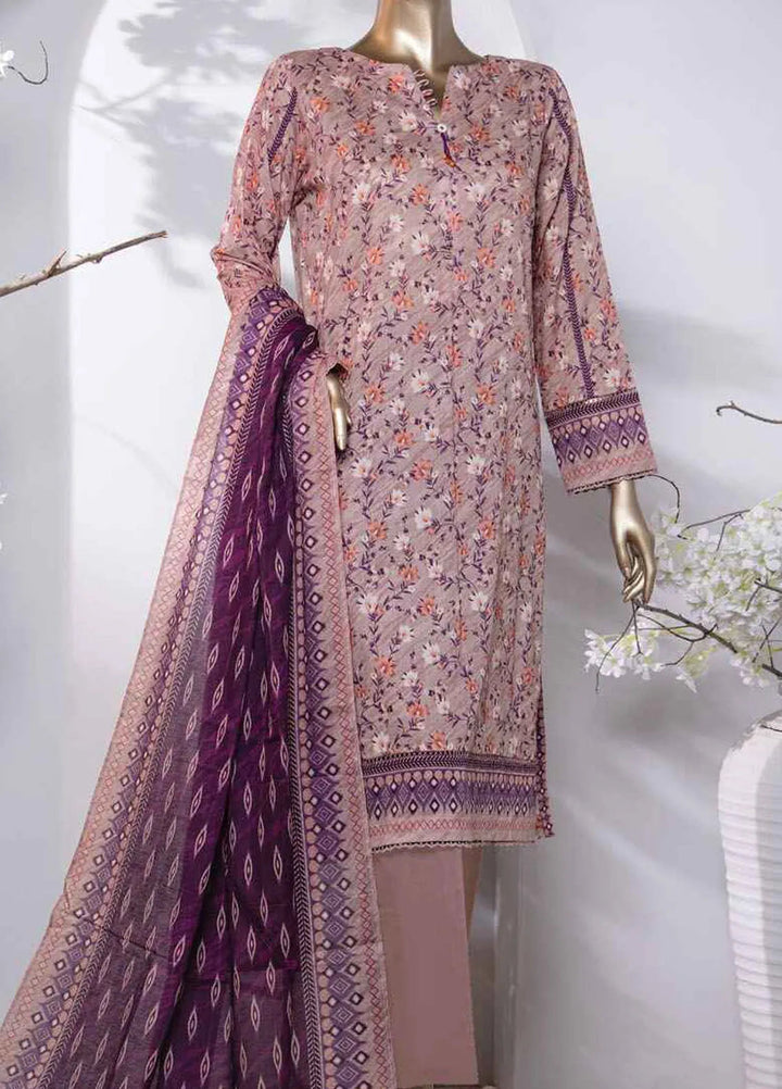 Hz Textiles Printed Lawn Suit Unstitched 3 Piece HZ24PL PPC-202 - Summer Collection