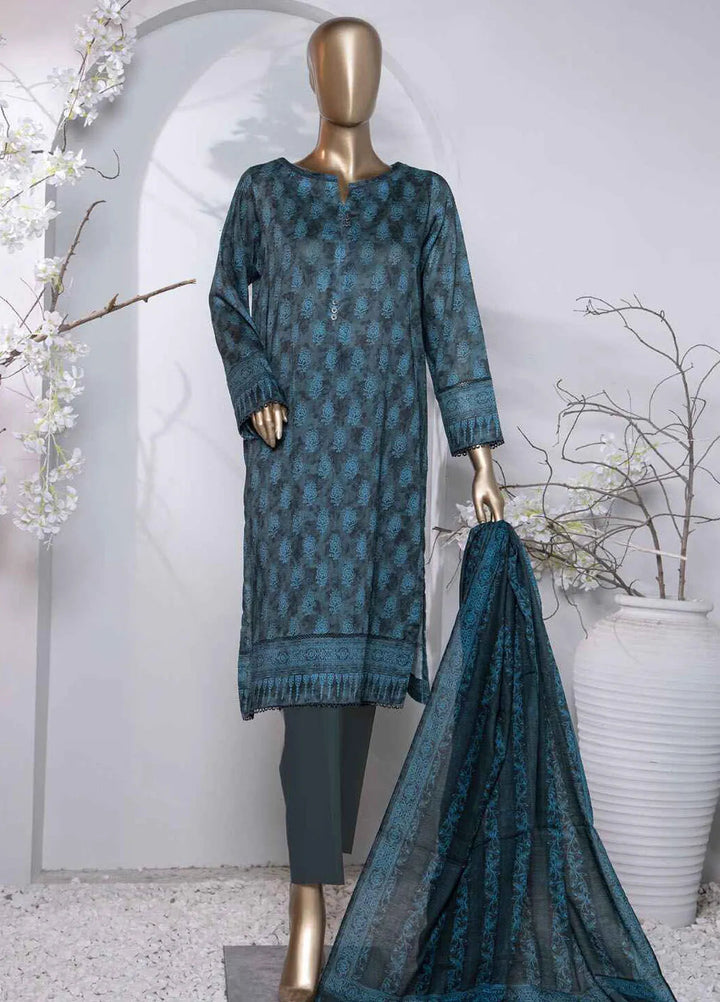 Hz Textiles Printed Lawn Suit Unstitched 3 Piece HZ24PL PPC-203 - Summer Collection