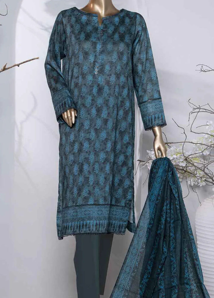 Hz Textiles Printed Lawn Suit Unstitched 3 Piece HZ24PL PPC-203 - Summer Collection