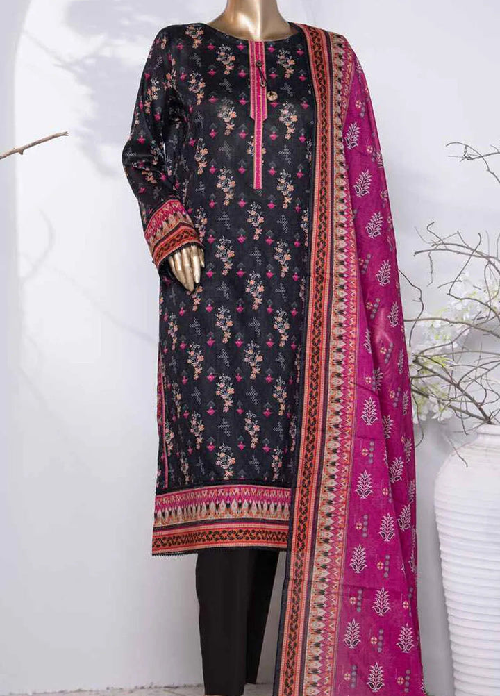 Hz Textiles Printed Lawn Suit Unstitched 3 Piece HZ24PL PPC-204 - Summer Collection