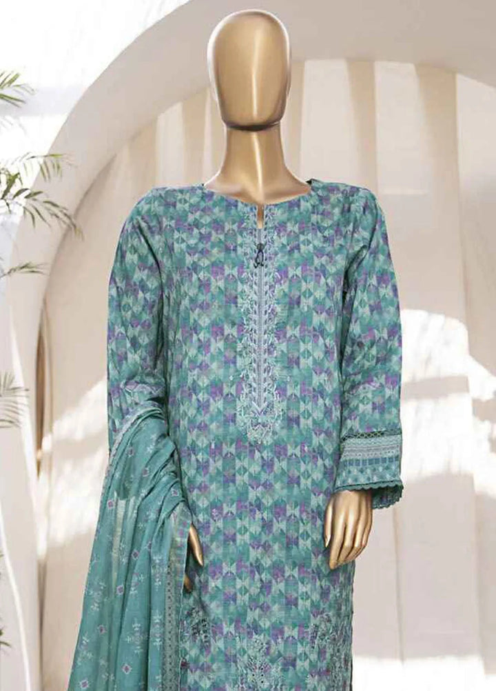 HZ Textiles Printed Lawn Suits Unstitched 3 Piece HZ25MM MEK-232 - Summer Collection