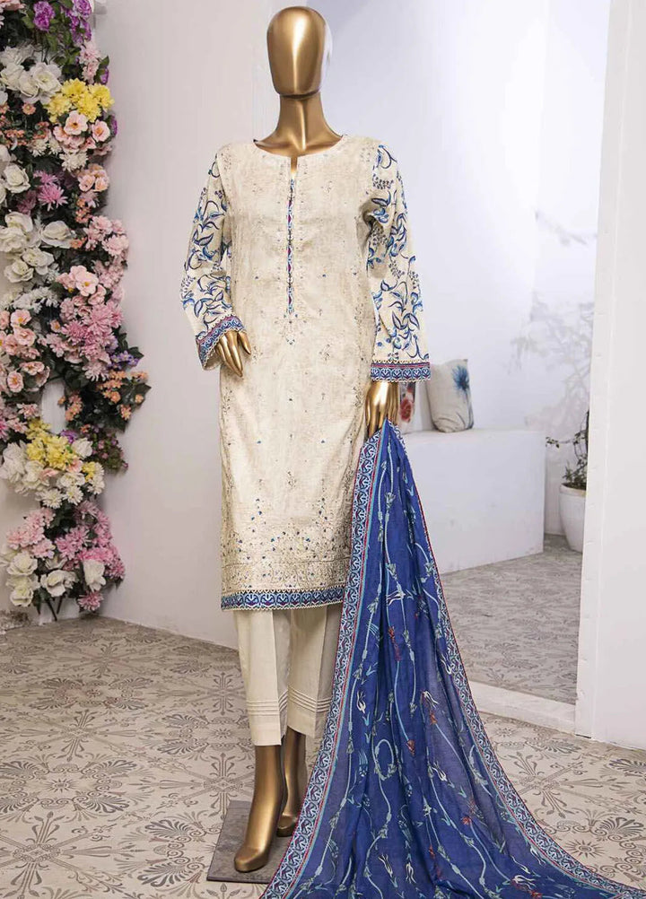 HZ Textiles Printed Lawn Suits Unstitched 3 Piece HZ25MM MEK-234 - Summer Collection