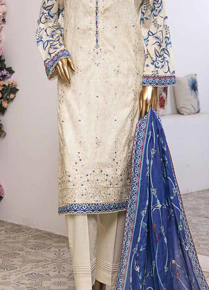 HZ Textiles Printed Lawn Suits Unstitched 3 Piece HZ25MM MEK-234 - Summer Collection