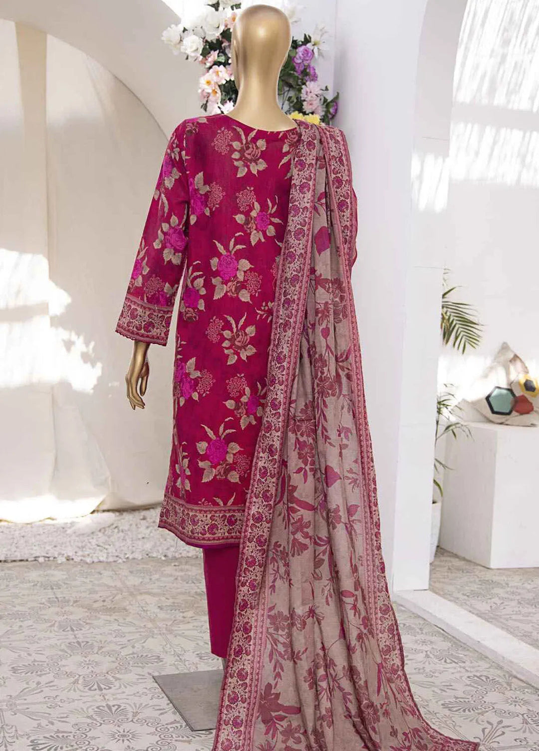 HZ Textiles Printed Lawn Suits Unstitched 3 Piece HZ25MM MEK-235 - Summer Collection