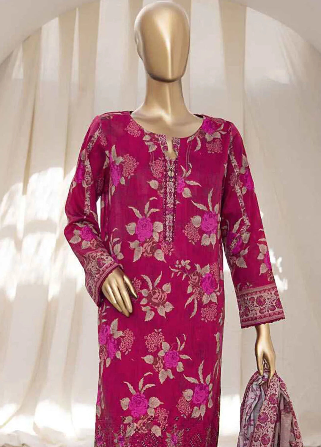 HZ Textiles Printed Lawn Suits Unstitched 3 Piece HZ25MM MEK-235 - Summer Collection