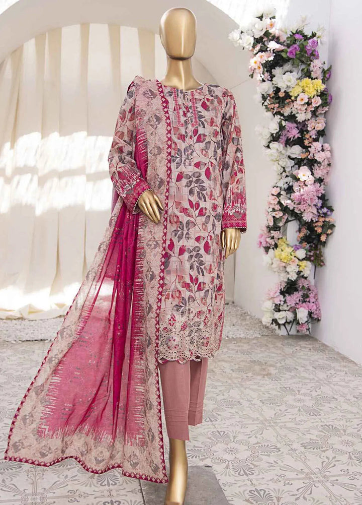 HZ Textiles Printed Lawn Suits Unstitched 3 Piece HZ25MM MEK-236 - Summer Collection