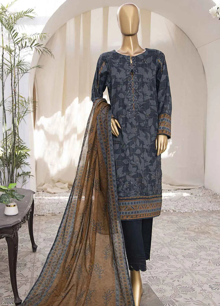 HZ Textiles Printed Lawn Suits Unstitched 3 Piece HZ25MM MEK-237 - Summer Collection