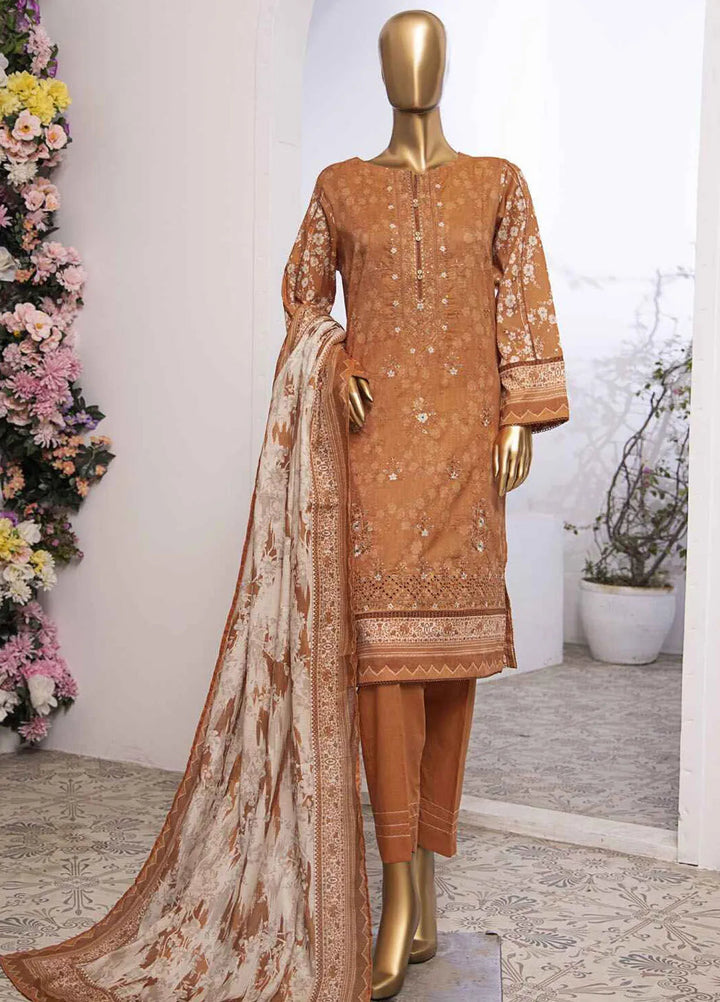 HZ Textiles Printed Lawn Suits Unstitched 3 Piece HZ25MM MEK-240 - Summer Collection