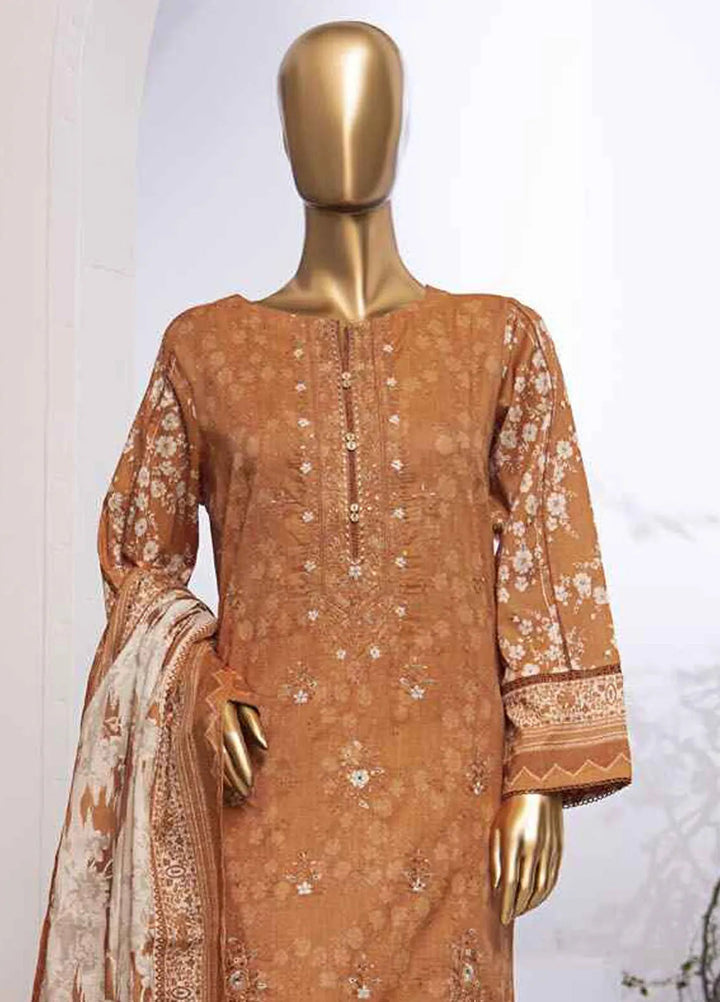 HZ Textiles Printed Lawn Suits Unstitched 3 Piece HZ25MM MEK-240 - Summer Collection