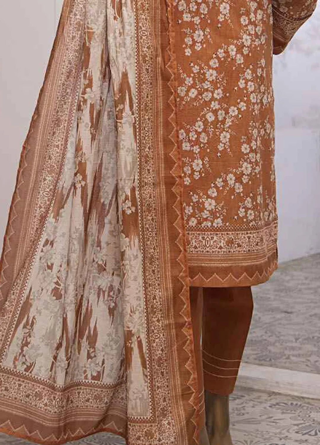 HZ Textiles Printed Lawn Suits Unstitched 3 Piece HZ25MM MEK-240 - Summer Collection