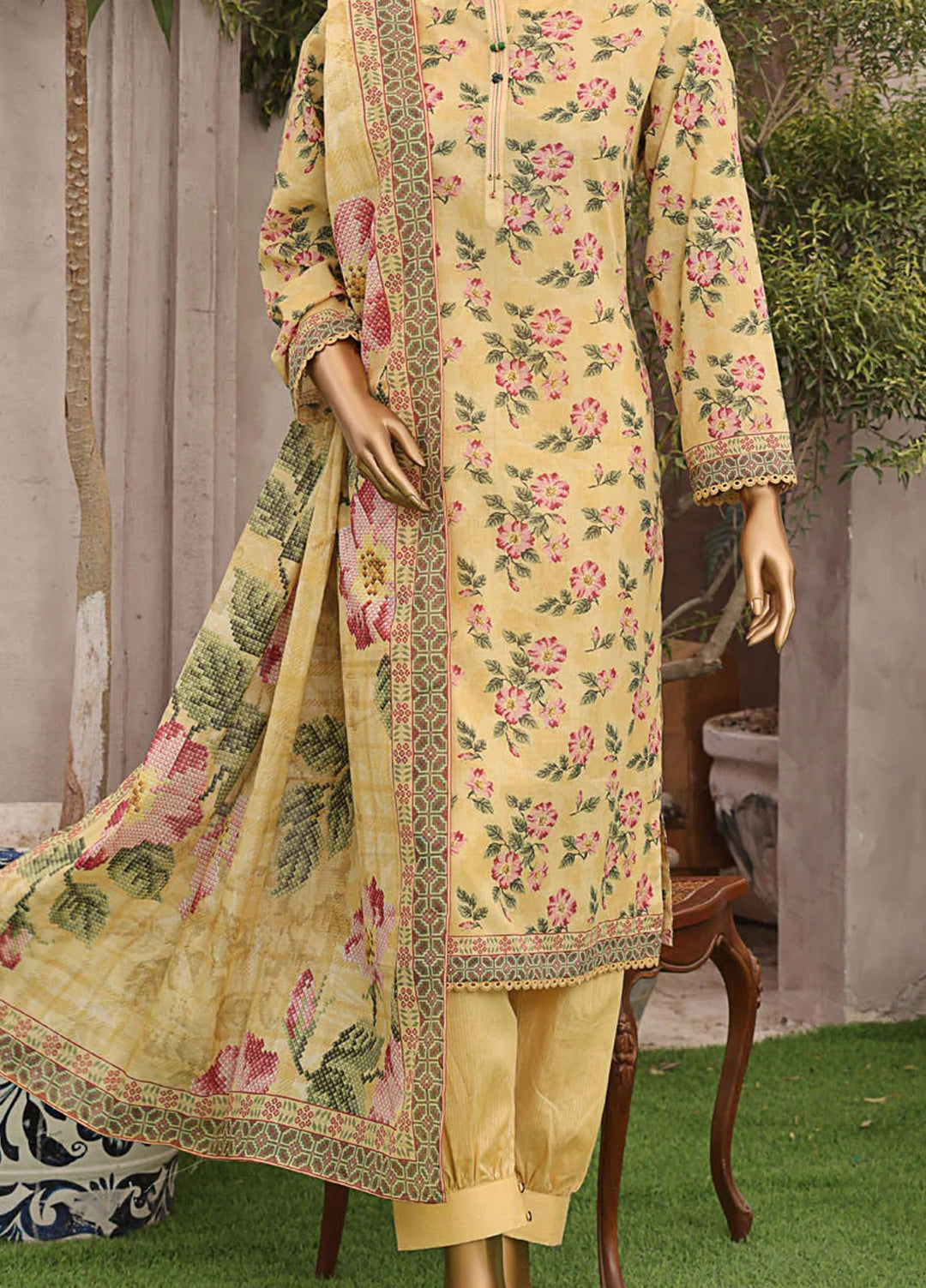 HZ Textiles Printed Lawn Suits Unstitched 3 Piece HZ25MP MPC-570 - Summer Collection
