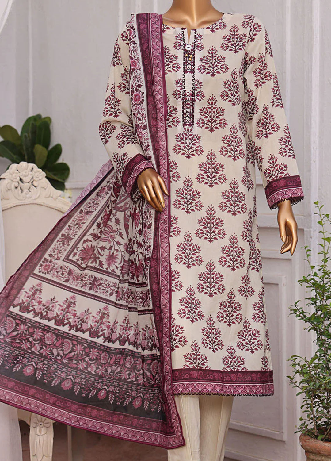 HZ Textiles Printed Lawn Suits Unstitched 3 Piece HZ25MP MPC-578 - Summer Collection