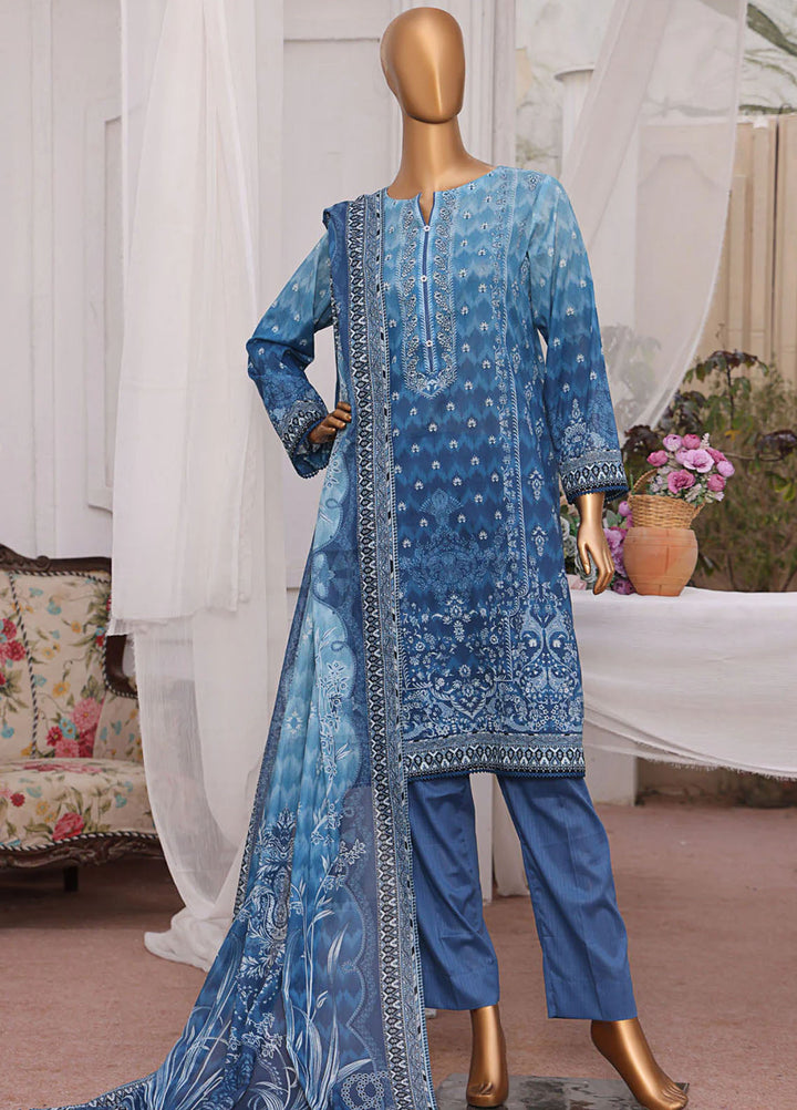 HZ Textiles Printed Lawn Suits Unstitched 3 Piece HZ25MP MPC-586 - Summer Collection
