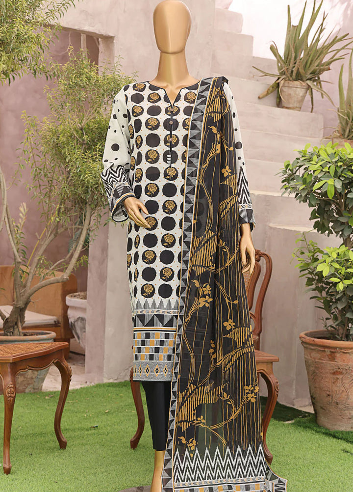 HZ Textiles Printed Lawn Suits Unstitched 3 Piece HZ25MP MPC-587 - Summer Collection