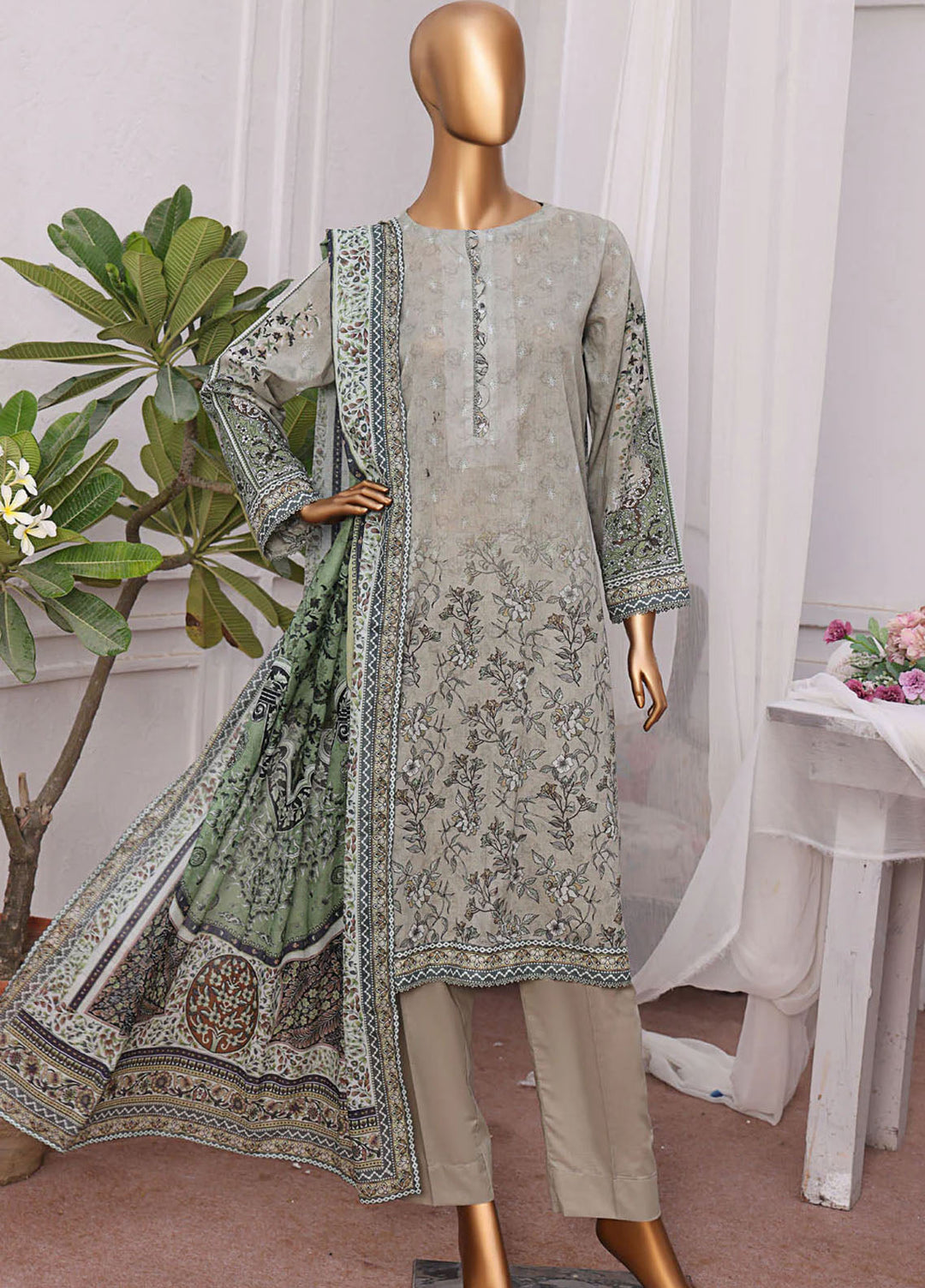 HZ Textiles Printed Lawn Suits Unstitched 3 Piece HZ25MP MPC-588 - Summer Collection
