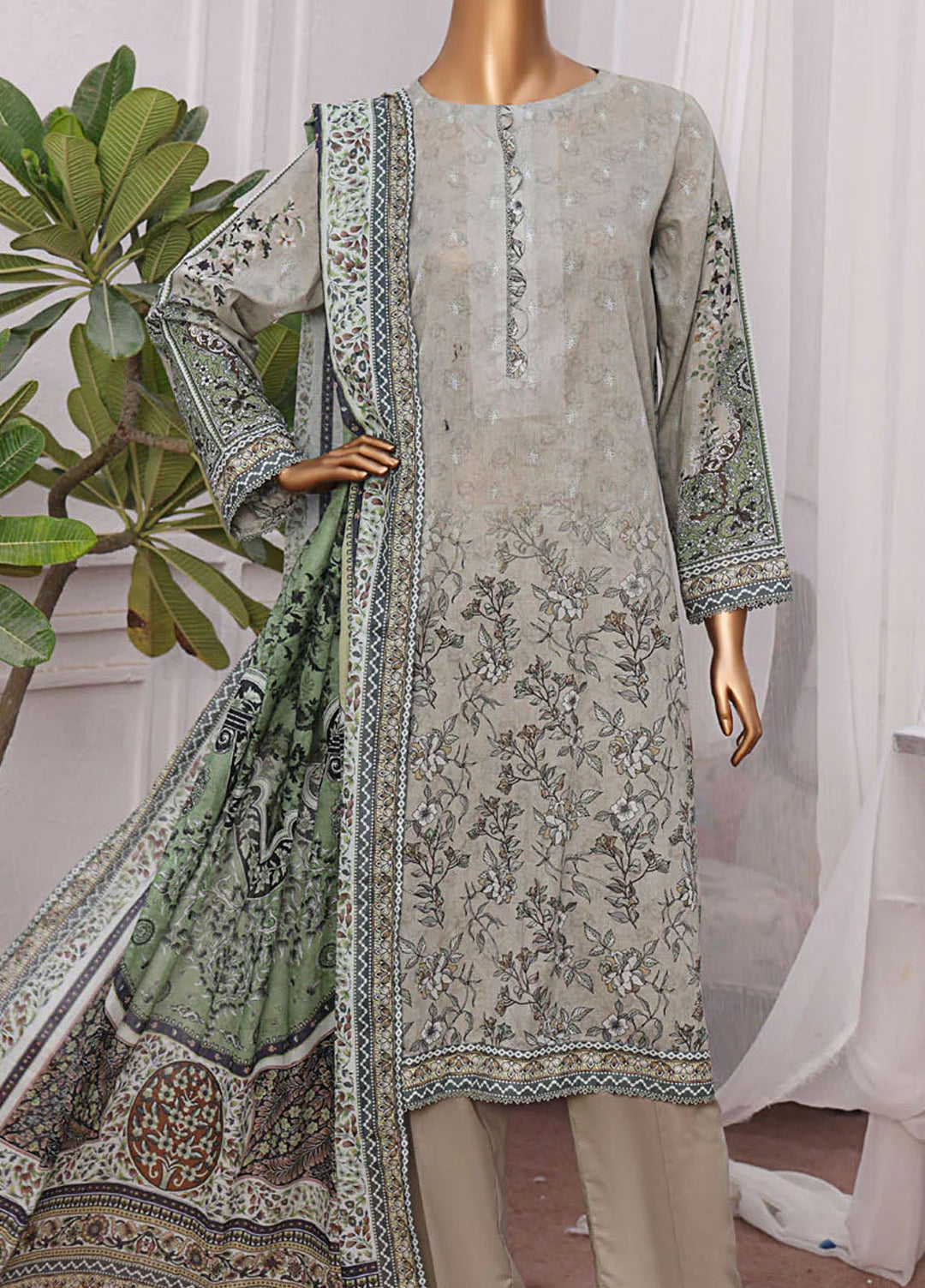 HZ Textiles Printed Lawn Suits Unstitched 3 Piece HZ25MP MPC-588 - Summer Collection