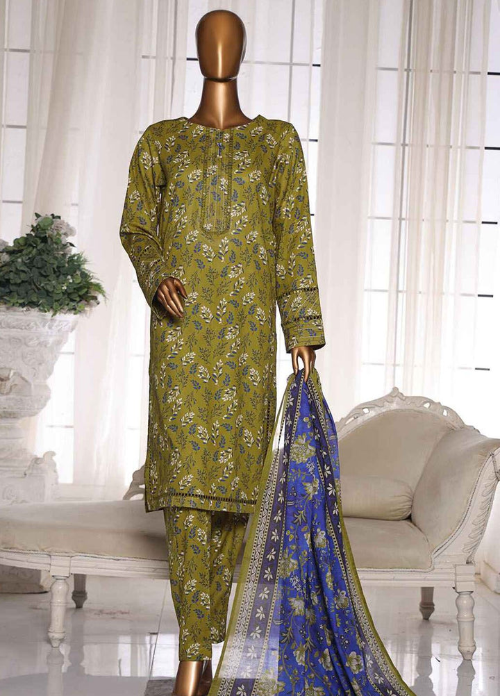 HZ Textiles Printed Lawn Suits Unstitched 3 Piece HZ25OL OC-03 - Summer Collection