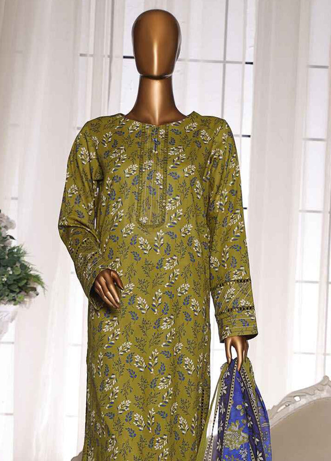 HZ Textiles Printed Lawn Suits Unstitched 3 Piece HZ25OL OC-03 - Summer Collection