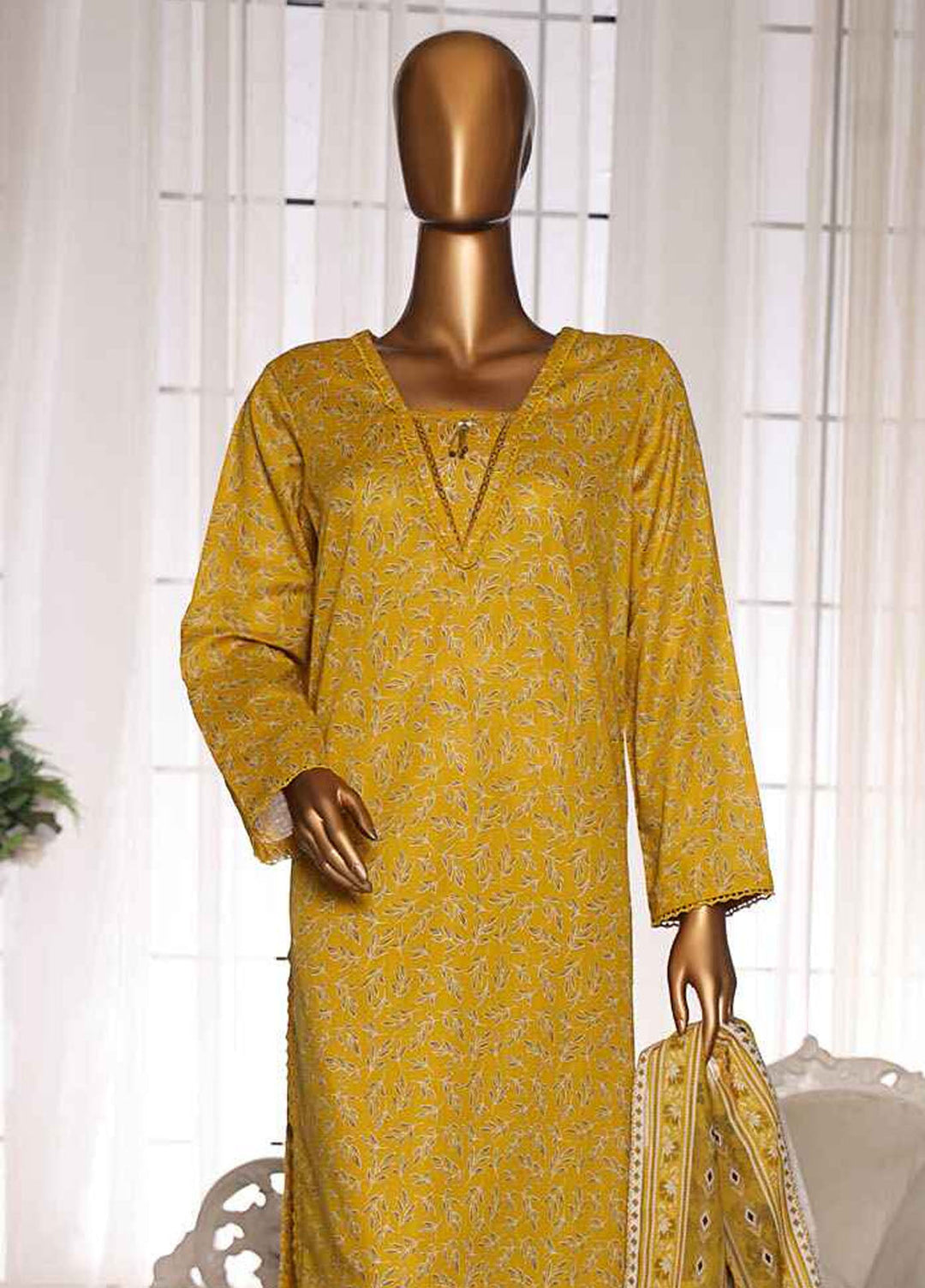 HZ Textiles Printed Lawn Suits Unstitched 3 Piece HZ25OL OC-07 - Summer Collection