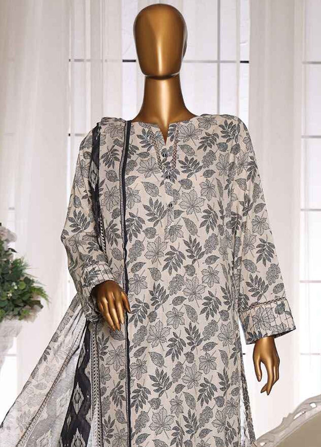 HZ Textiles Printed Lawn Suits Unstitched 3 Piece HZ25OL OC-08 - Summer Collection
