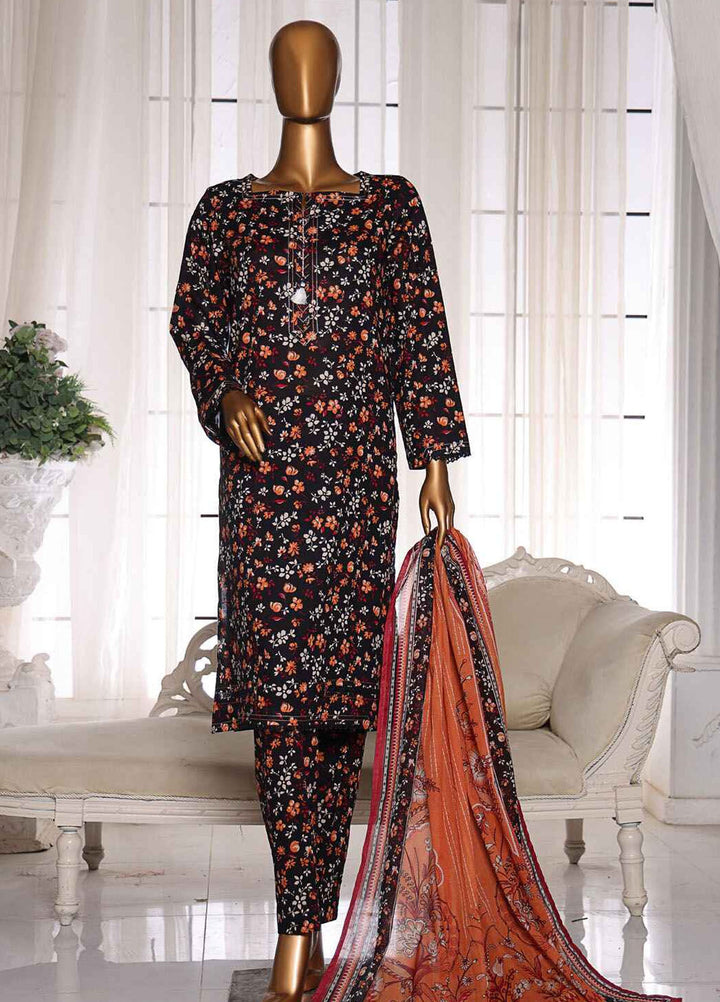 HZ Textiles Printed Lawn Suits Unstitched 3 Piece HZ25OL OC-09 - Summer Collection