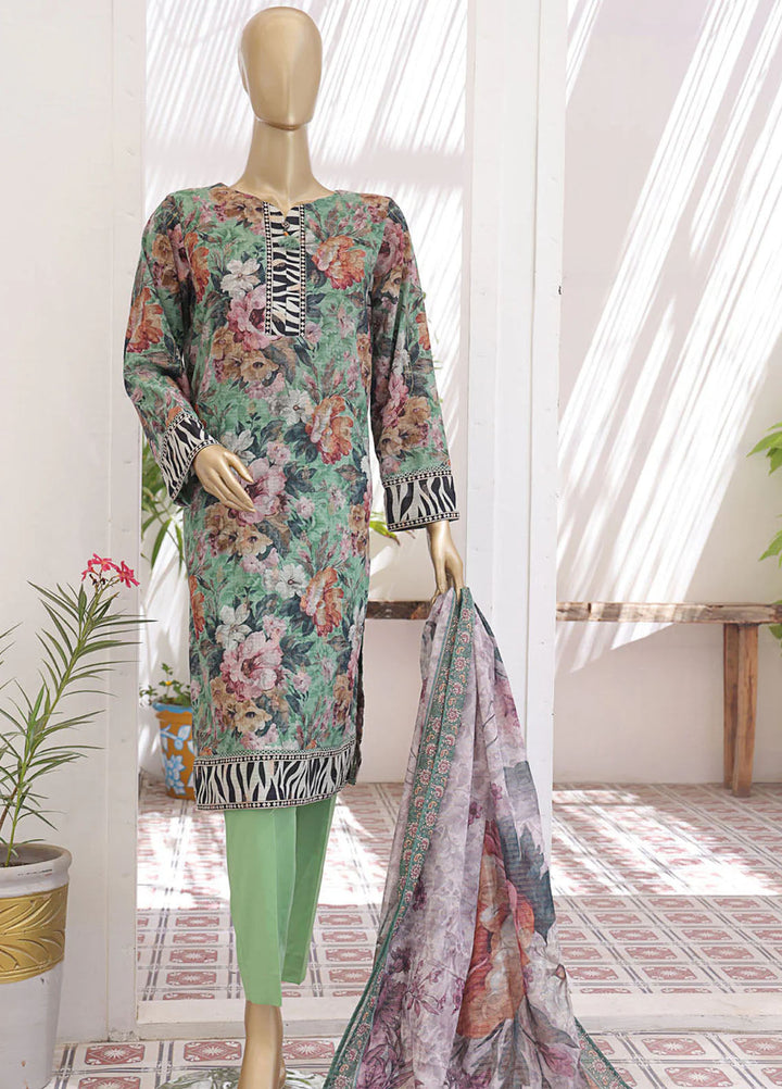 HZ Textiles Printed Lawn Suits Unstitched 3 Piece HZ25P JPC-16 - Summer Collection