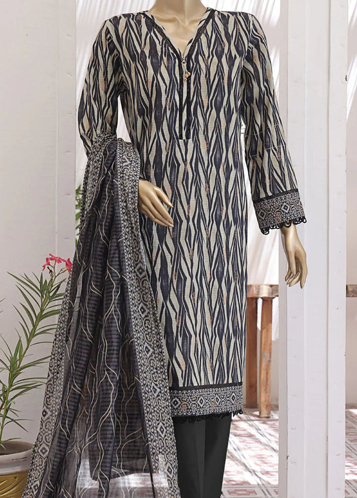 HZ Textiles Printed Lawn Suits Unstitched 3 Piece HZ25P JPC-21 - Summer Collection