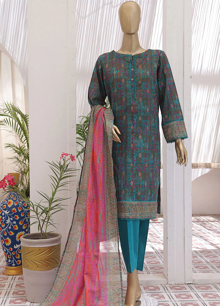 HZ Textiles Printed Lawn Suits Unstitched 3 Piece HZ25P JPC-26 - Summer Collection