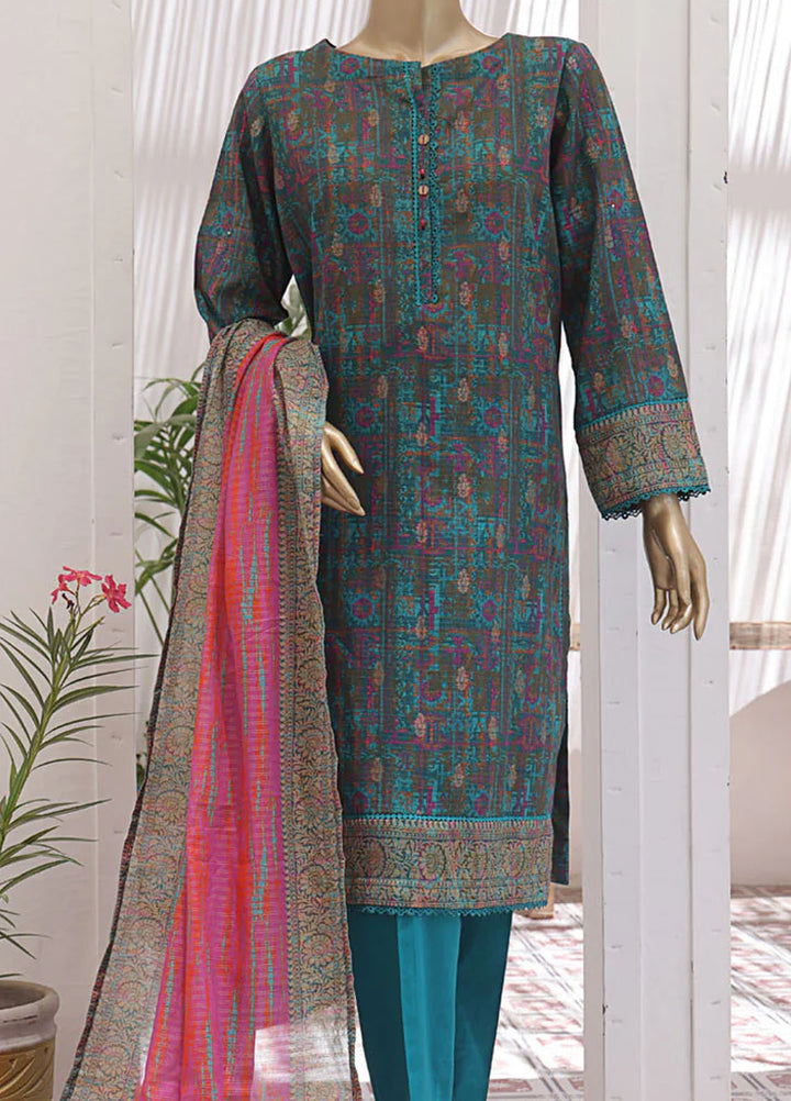 HZ Textiles Printed Lawn Suits Unstitched 3 Piece HZ25P JPC-26 - Summer Collection