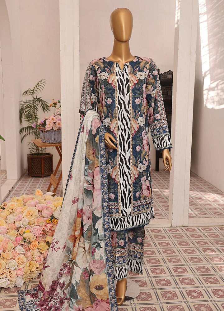 HZ Textiles Printed Lawn Suits Unstitched 3 Piece HZ25PL LP-541 - Summer Collection