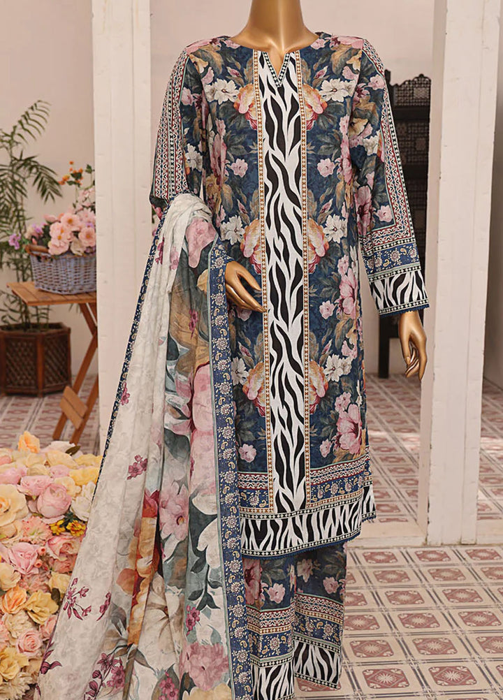 HZ Textiles Printed Lawn Suits Unstitched 3 Piece HZ25PL LP-541 - Summer Collection