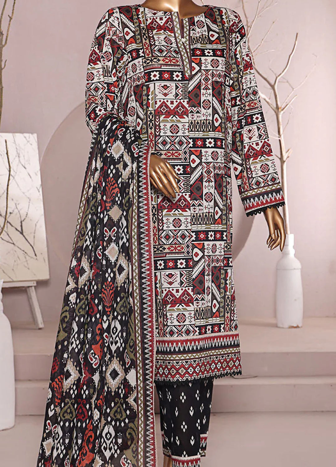 HZ Textiles Printed Lawn Suits Unstitched 3 Piece HZ25PL LP-542 - Summer Collection