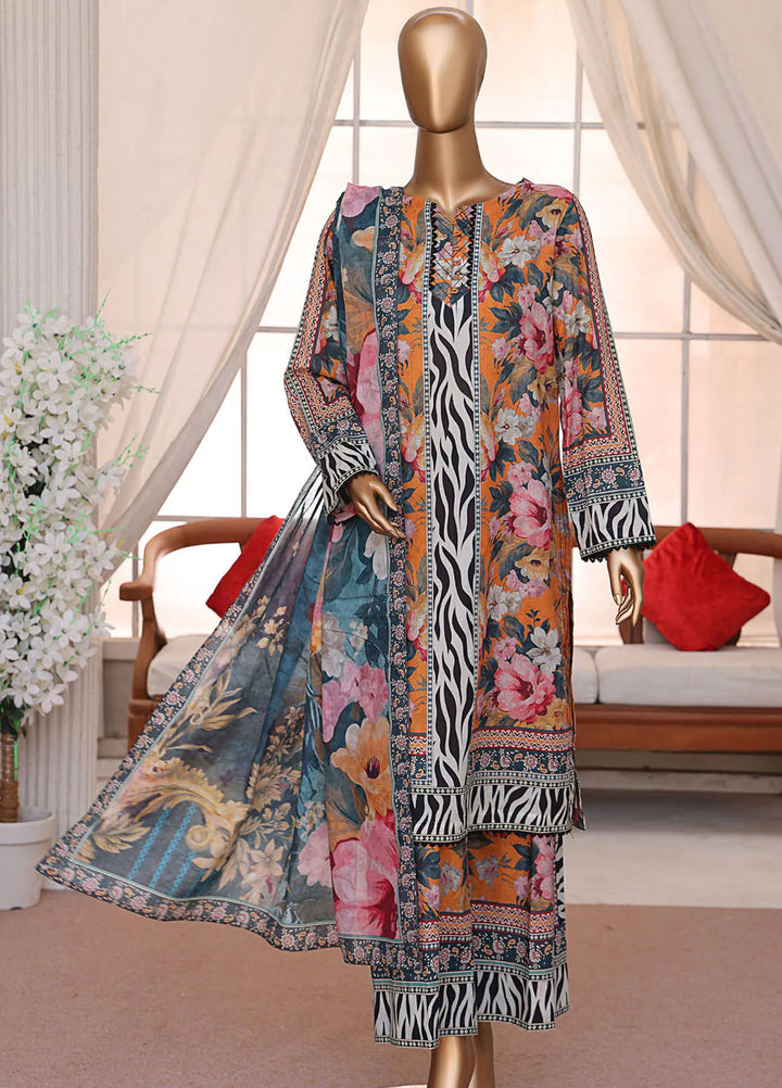 HZ Textiles Printed Lawn Suits Unstitched 3 Piece HZ25PL LP-543 - Summer Collection