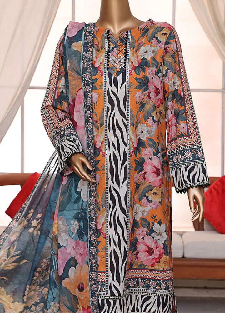 HZ Textiles Printed Lawn Suits Unstitched 3 Piece HZ25PL LP-543 - Summer Collection