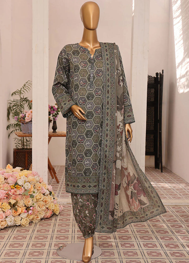 HZ Textiles Printed Lawn Suits Unstitched 3 Piece HZ25PL LP-550 - Summer Collection