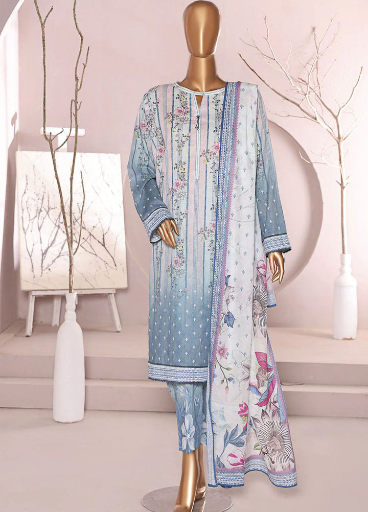 HZ Textiles Printed Lawn Suits Unstitched 3 Piece HZ25PL LP-552 - Summer Collection