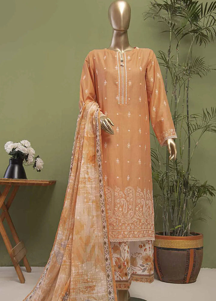 Hz Textiles Printed Lawn Suits Unstitched 3 Piece HZ25PL OPK-18 - Summer Collection