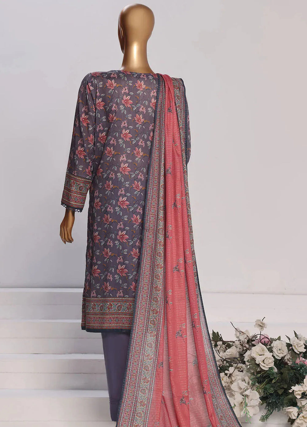 HZ Textiles Printed Lawn Suits Unstitched 3 Piece HZ25PL PPC-174 - Summer Collection
