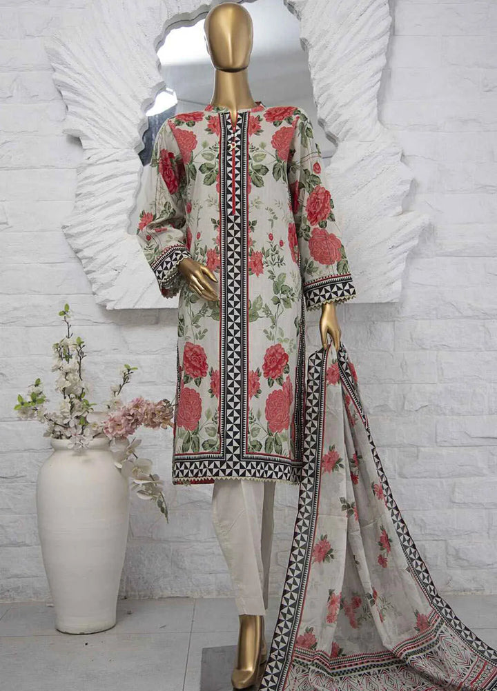 Hz Textiles Printed Lawn Suits Unstitched 3 Piece HZ25PS PPC-202 - Summer Collection
