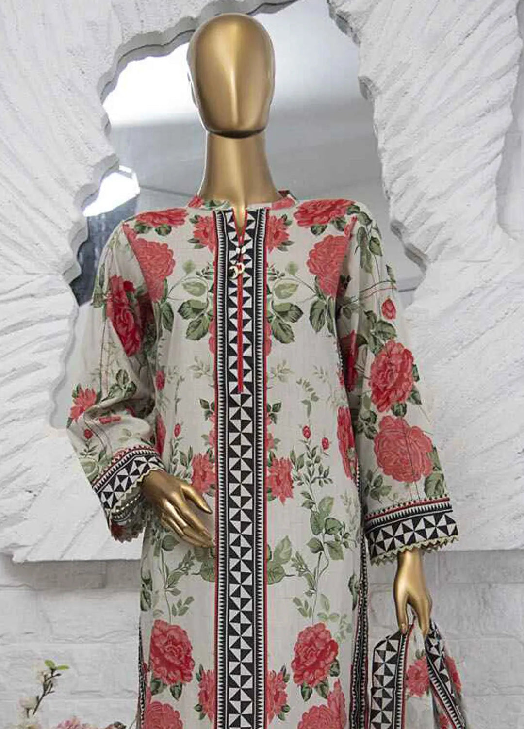 Hz Textiles Printed Lawn Suits Unstitched 3 Piece HZ25PS PPC-202 - Summer Collection