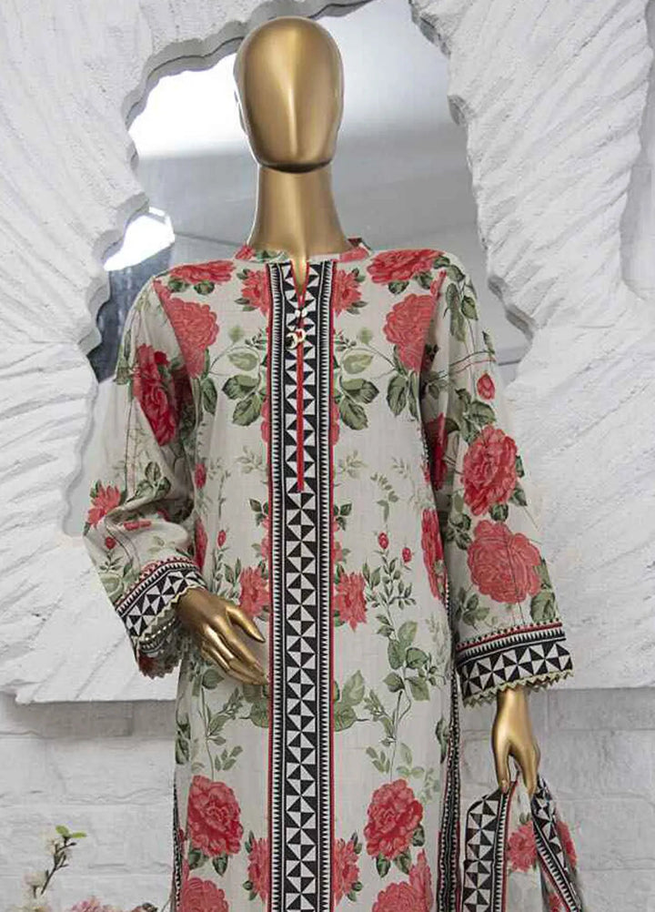 Hz Textiles Printed Lawn Suits Unstitched 3 Piece HZ25PS PPC-202 - Summer Collection