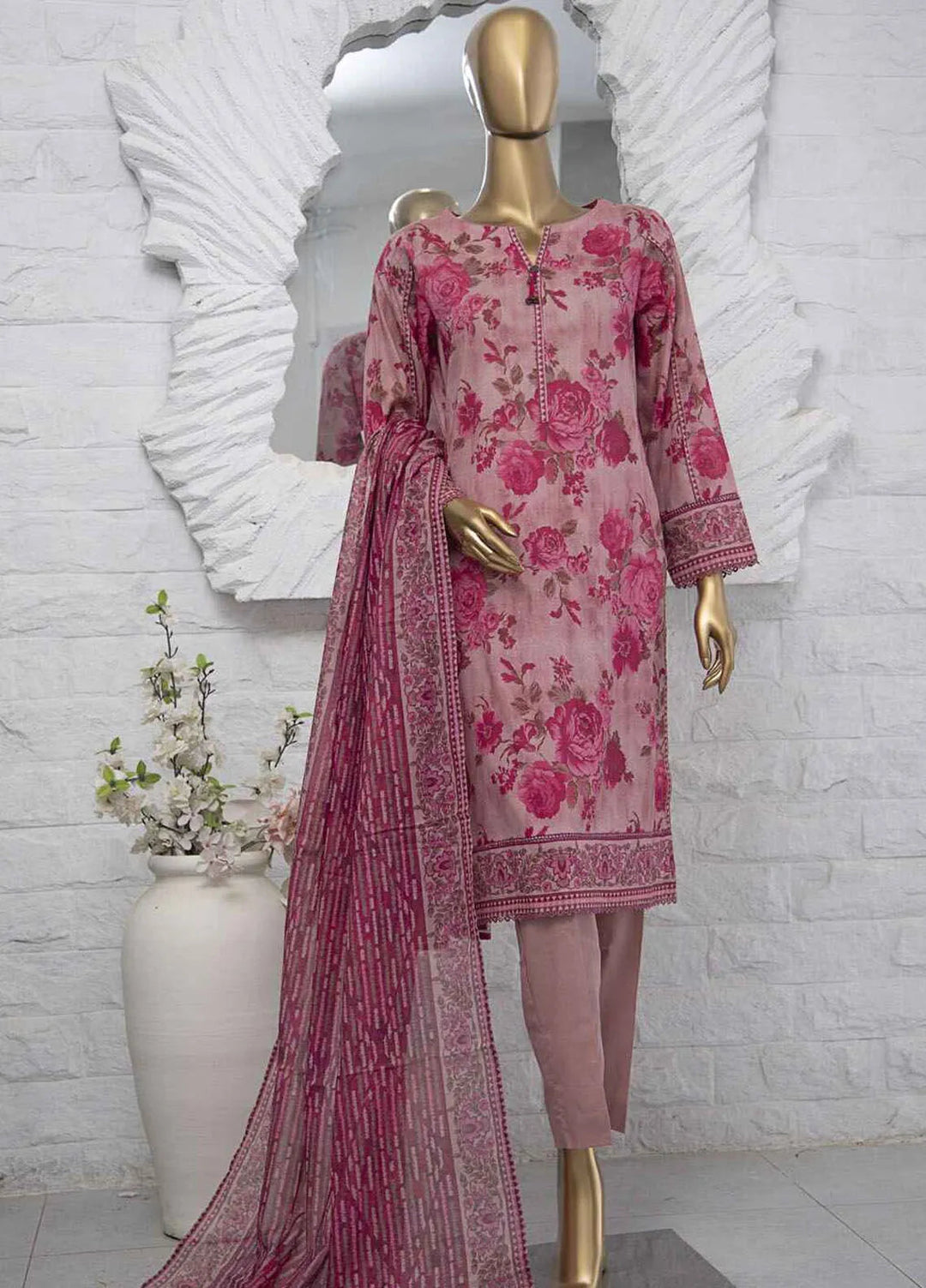 Hz Textiles Printed Lawn Suits Unstitched 3 Piece HZ25PS PPC-203 - Summer Collection