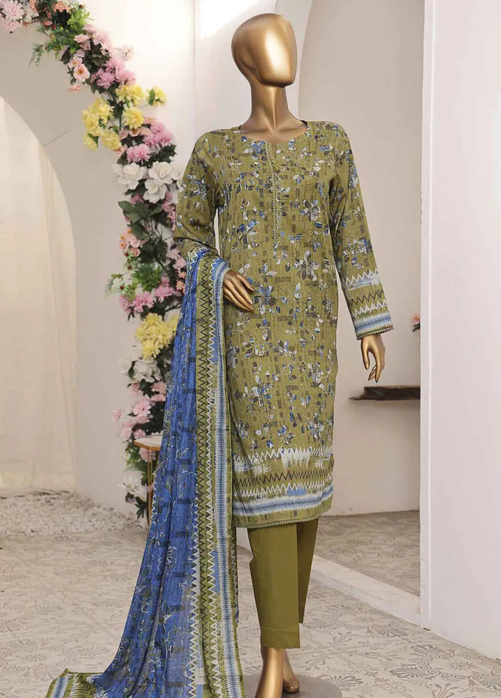Hz Textiles Printed Lawn Suits Unstitched 3 Piece HZ25PS PPC-206 - Summer Collection