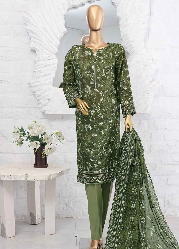 Hz Textiles Printed Lawn Suits Unstitched 3 Piece HZ25PS PPC-207 - Summer Collection