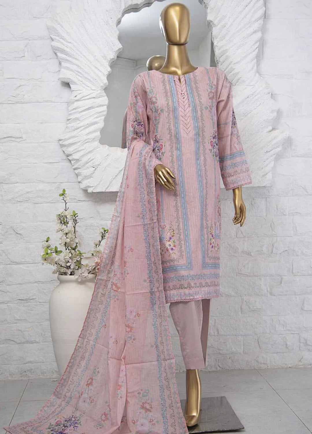 Hz Textiles Printed Lawn Suits Unstitched 3 Piece HZ25PS PPC-209 - Summer Collection
