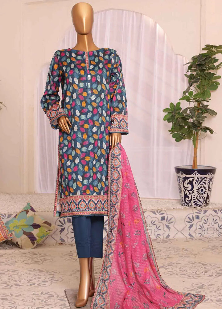HZ Textiles Printed Lawn Suits Unstitched 3 Piece HZ25PVL3 PPC-188 - Summer Collection